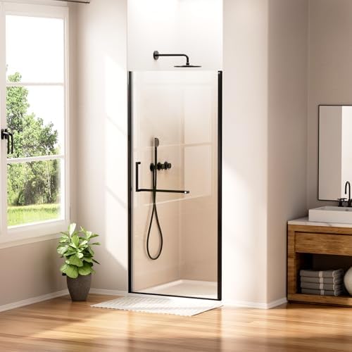 WinZo 33-34" W ×72" H Frameless Pivot Shower Door, Pivot Swing Shower Glass by winzo