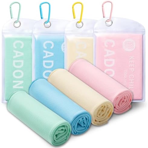 4 Pack Cooling Towel, Soft Breathable Chilly Towel, Microfiber Towels by CADONO