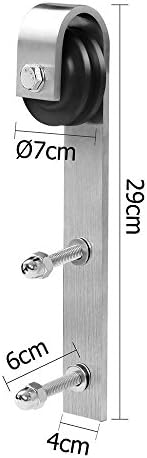Stainless Steel J-Shape Basic Contemporary Sliding Barn Door Hardware Kit - Image 5