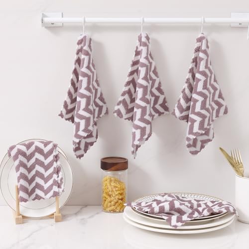 Homaxy 12 Pack Irregular Waves Kitchen Dish Cloths, 10 x 10 inches - Image 6