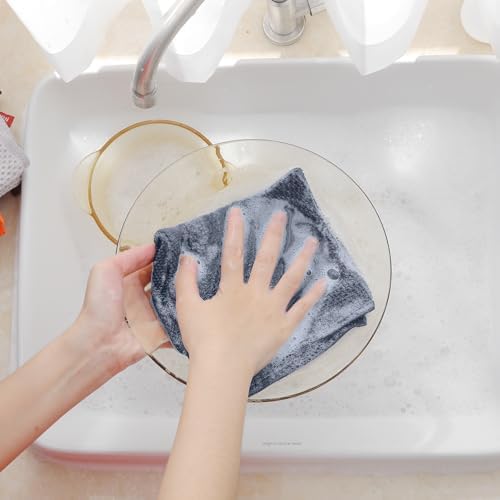 Homaxy 100% Cotton Waffle Weave Kitchen Dish Cloths, Dark Grey - Image 4