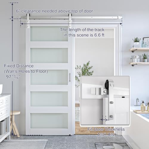 SmartStandard 36 x 96 inch Glass Barn Door - Image 2