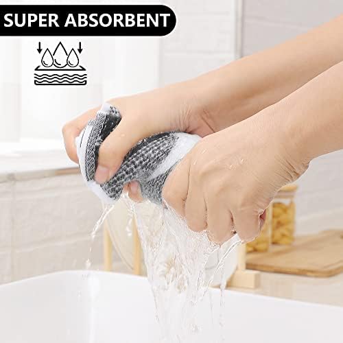 Homaxy Cotton Check 6 Pack Dish Cloths - Image 2