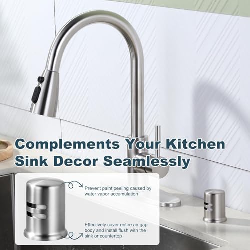 Dishwasher Air Gap Cover for Kitchen, Solid Brass Air Gap Cap - Image 4