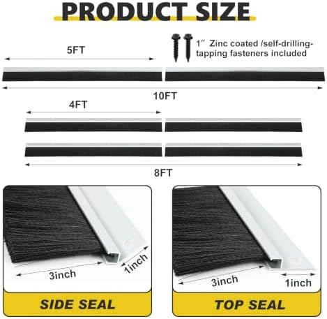 DoubleFill 10 x 8 ft Garage Door Brush Seal Kit - Image 2