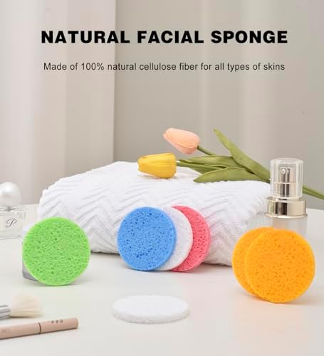METUUTER Facial Sponges 50 Count Compressed Spa Sponges - Image 2