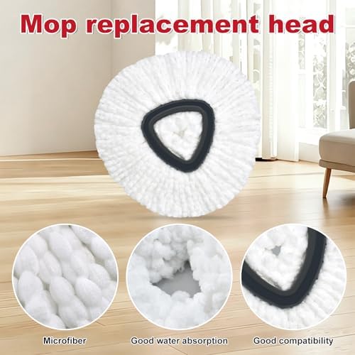 Spin Mop Handle, Mop Replace Heads, Brush and Base Compatible - Image 6