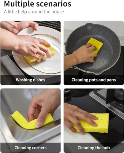 6 Pack Red Cellulose Scrub Sponge Non-Scratch Heavy Duty - Image 7