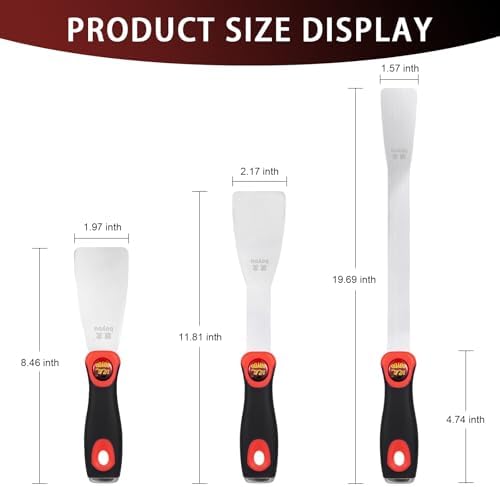 JL&LOVE Stainless Steel Putty Knife Scraper Set, Caulk & Paint Removal - Image 2