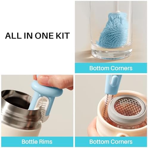 JOYMOOP Silicone Bottle Brush, Water Bottle Washer, Straw Cleaner - Image 4