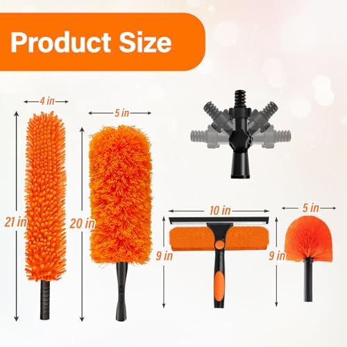 30FT High Reach Duster with Extension Pole 5-24FT, 4-in-1 Cleaning Kit - Image 2