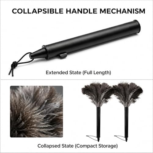 2 Pcs Retractable Ostrich Feather Dusters, Washable Handheld Tools - Image 2