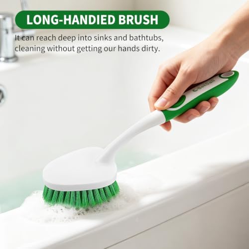 Scrub Brush Set of 4 Pack, Heavy Duty Shower Cleaning Brush Set - Image 3