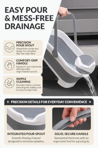 Foldable Mop Bucket, Silicone Material. Convenient - Image 2