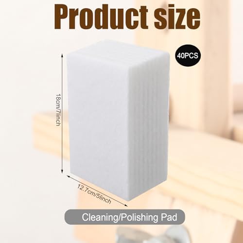 Hoolerry White Scrub Pads Non Scratch Multi Surface, 5 X 7 Inch - Image 2