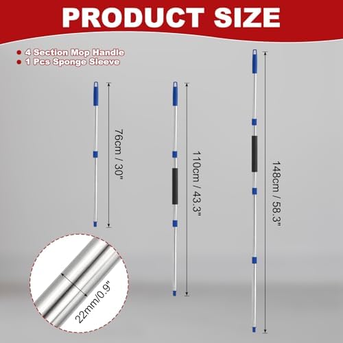 uxcell Spin Mop Replacement Handle 4 Section 30"-to-58 Blue - Image 2