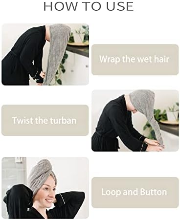 ROLSHOL 4 Pack Extra Large Microfiber Hair Towel Wraps - Image 6