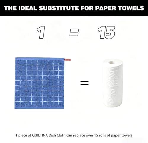 QUILTINA Kitchen Towels 6 Pack, 12 x 12 Inches - Image 6