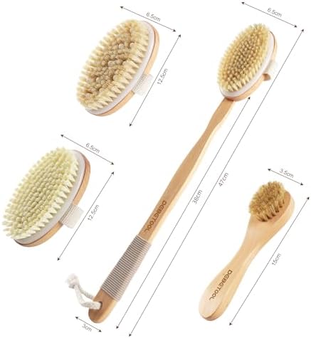 DEBETOOL Dry Brush Set with 3 Detachable Heads, Natural Boar Bristle - Image 4