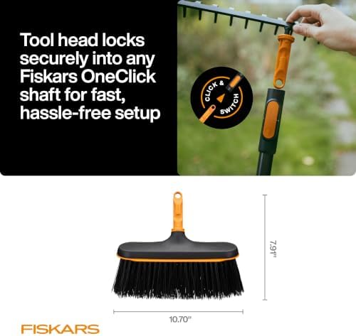 Fiskars OneClick Space-Saving Yard Push Broom Head - Image 6