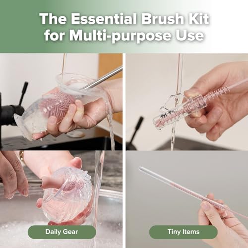 Haakaa Silicone Cleaning Brush Kit, Portable Bottle Brush Cleaner - Image 3