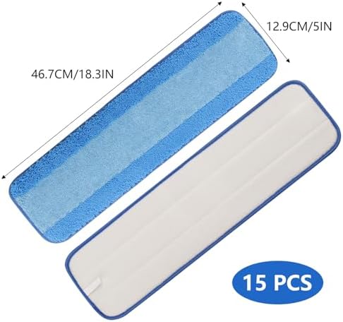 15 Pack Microfiber Mop Pads 18 in Mop Pad Refills Compatible - Image 2
