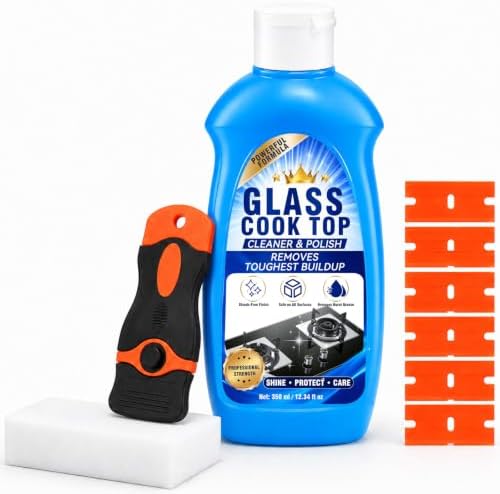 Stove Top Cleaner, Glass Cooktop Cleaner and Polish Kit by ECMOOMCE