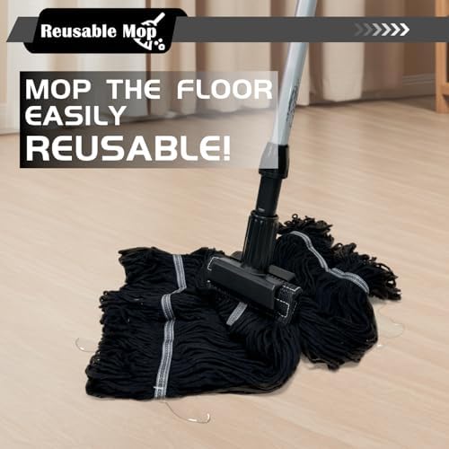 Heavy Duty Wet Industrial Cleaning Mop Head – 21 oz Black mop Head Replacement - Image 2