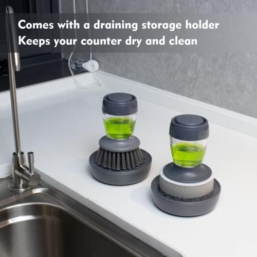 DAPOWER Dish Brush with Soap Dispenser, Kitchen Scrub Brush - Image 6