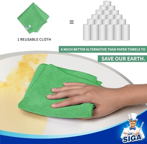 MR.SIGA Microfiber Cleaning Cloths, Streak Free Microfiber Towels, 12 Pack - Image 4