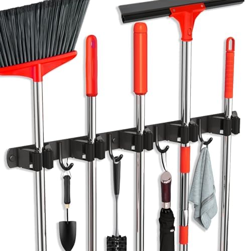 2 Pack Mop and Broom Holder Wall Mount, Upgraded Broom Hanger Wall Mount - Image 6