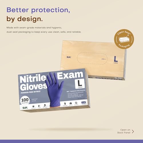 Supmedic SUP Exam Plus® Nitrile Gloves, Powder-Free Disposable Lab Violet - Image 5