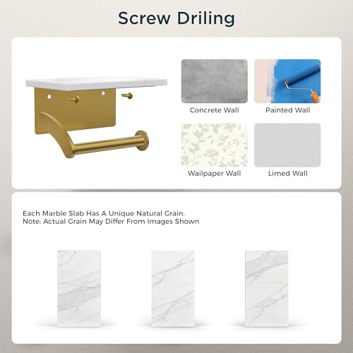 FORIOUS Natural Marble Toilet Paper Holder - Image 7