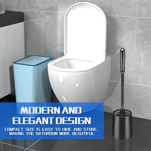 Black Toilet Brush and Holder Set - Image 4