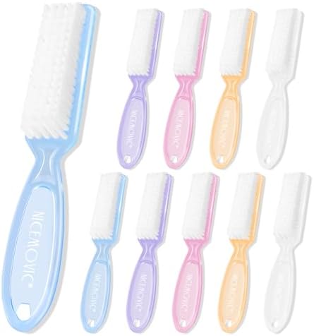 NICEMOVIC 10 Pcs Nail Brush for Cleaning Fingernails, Handle Grip Nail Scrubber by NICEMOVIC