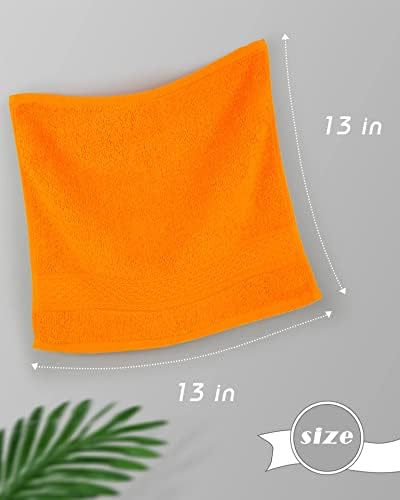 Cleanbear Washcloths Orange Face Cloths Set of 6 - Image 4