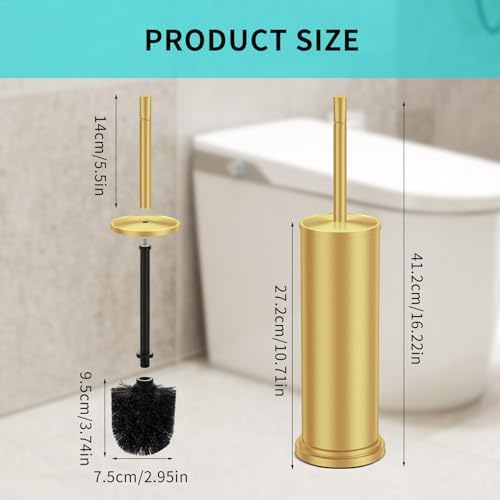 Stainless Steel Toilet Brush and Holder Set, Toilet Bowl Brush and Holder - Image 6