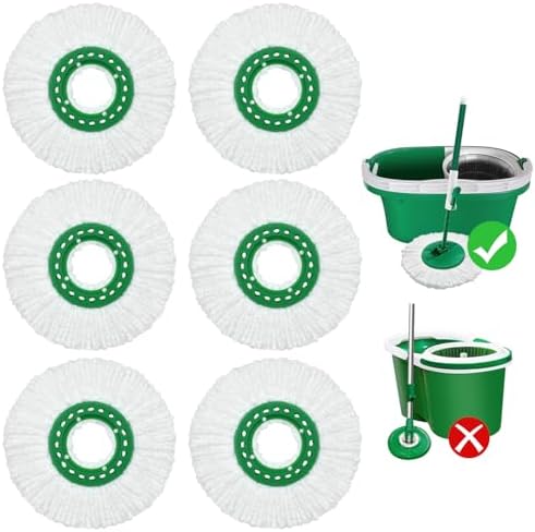 6 Pack Mop Head Replacement for Libman Tornado Spin Mop Reusable Microfiber by GFRED