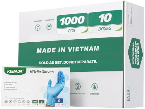 Kebada D1 Blue Disposable Nitrile Gloves, 100% Food Safe by KEBADA