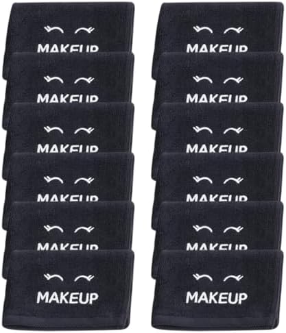 White Classic Bleach Safe Black Makeup Washcloths - Image 2