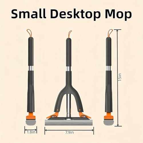 Portable Self-Squeeze Cleaning Mop, Lazy Tabletop mop and Stainless Steel - Image 2