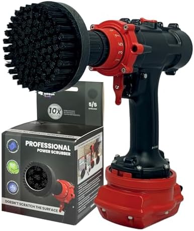 Premium Drill Brush Professional – Ultra-Stiff 4 in Black | Scratch-Free by Kornelypowerscrubbers
