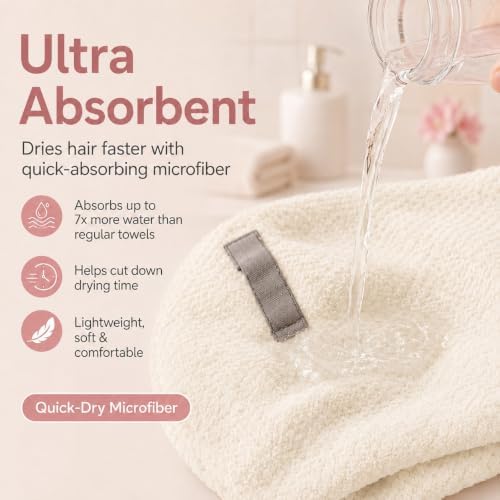 Large Microfiber Hair Wrap Towel - Image 6