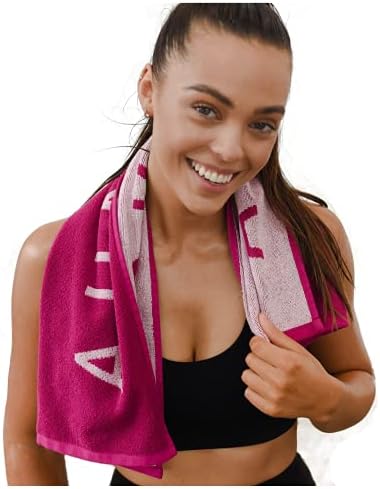 Fuchsia Hot Pink Gym and Yoga Towel by AuroraAthletica