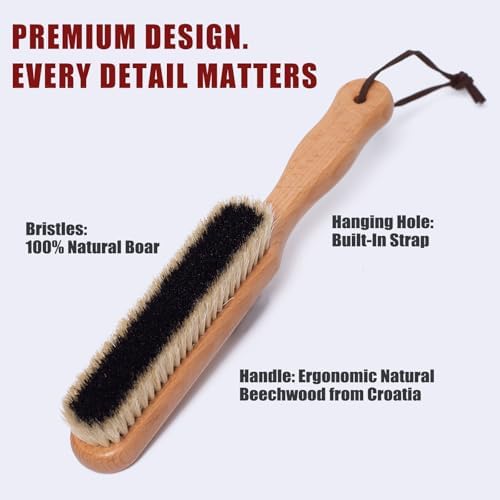 Lint Brushes for Clothes, 100% Natural Boar Bristle Clothes Brush for Cashmere - Image 3