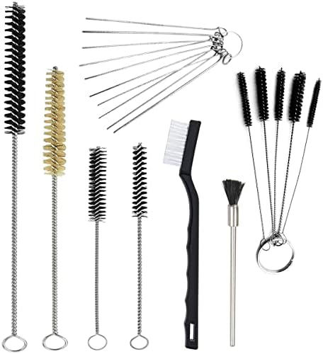 21 Pieces Nylon Mini Cleaning Brush Set Metal Straws Air Brush Spray Gun by CKANDAY