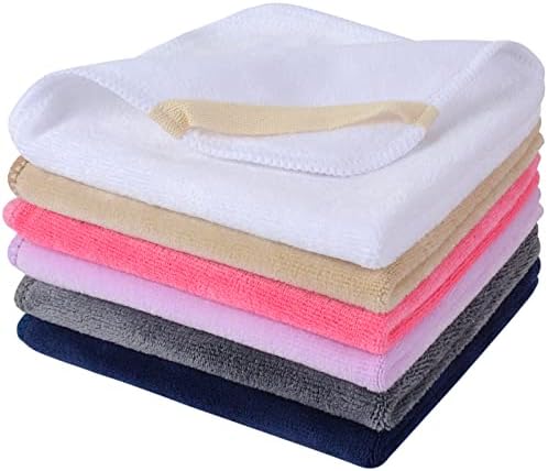 Microfiber Facial Cloths Fast Drying Washcloth 12x12inch Multicolor 6 pack by SINLAND