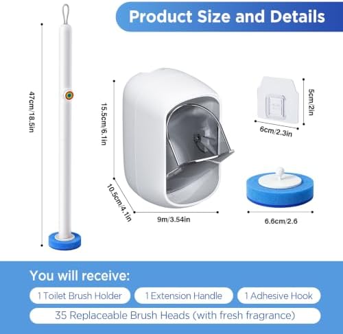 Disposable Toilet Brush, Wall Mounted Toilet Bowl Brush - Image 2