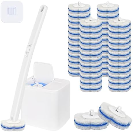 Disposable Toilet Brush System & 48 Scrubbing Refills by Clowand