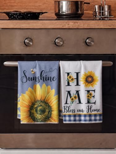 Bencailor 4 Pcs Sunflower Kitchen Towels Summer Housewarming Gift - Image 6